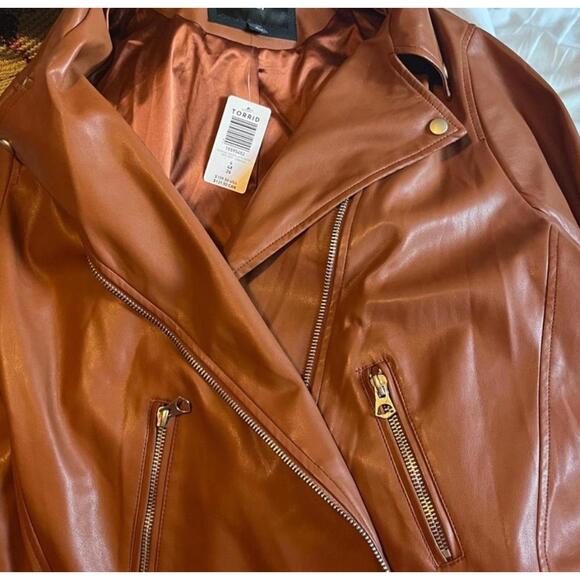 #459 - Torrid Faux Leather Motto Jacket - Picture 7 of 7
